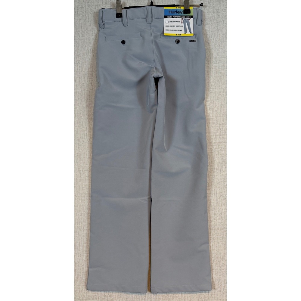 NWT Hurley Youth Performance Chino‎ Pants Grey Stretch Moisture Wicking Size 7/8 - Picture 5 of 7